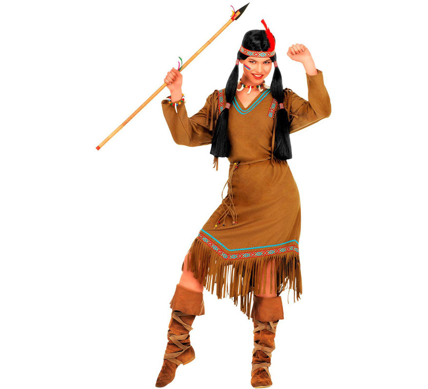 Benigno Leve terraza Disfraz de India Cheyenne con Vestido para mujer