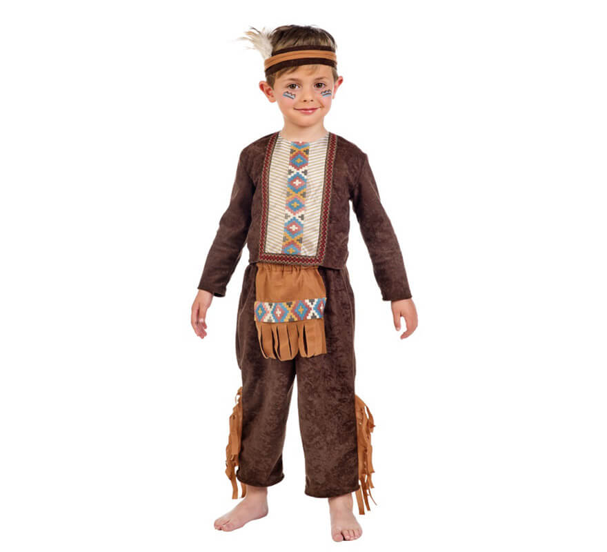 Disfraz de Indio Apache marrón para niño
