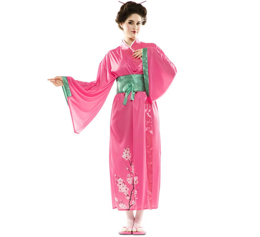 Opaco Exención auditoría Disfraz de Japonesa Rosa para mujer