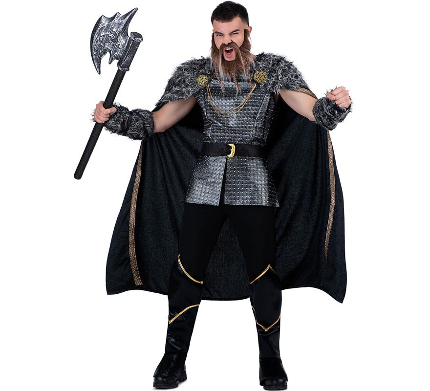 Men's Silver Viking Chief Costume with Cape