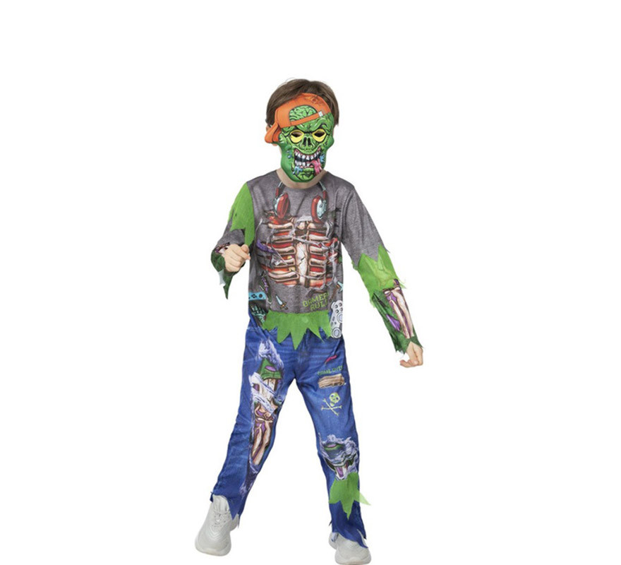 smiffy's costume da giocatore di videogiochi zombie per bambino, bambino