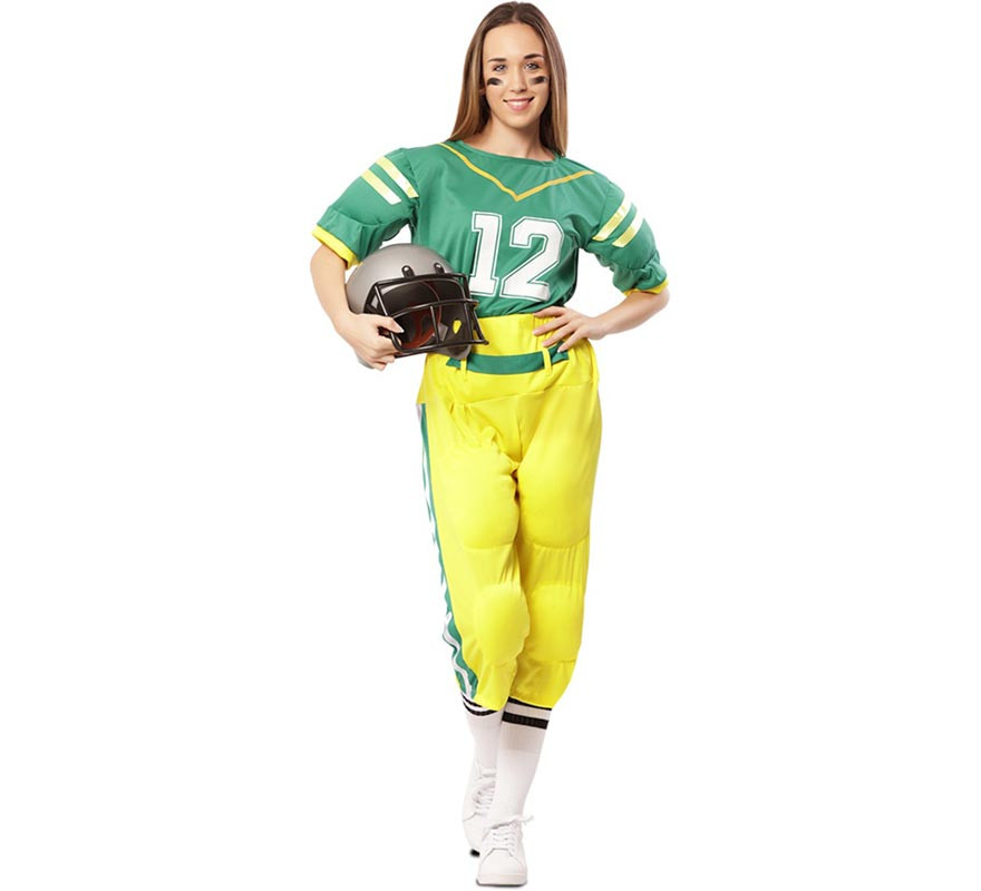 Disfraz de Jugadora de Fútbol Americano Verde para mujer