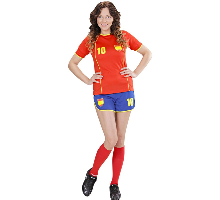 Classic Spanish Soccer Player Costume for Women