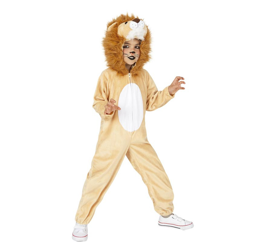 Lion costume with sound and hood for children