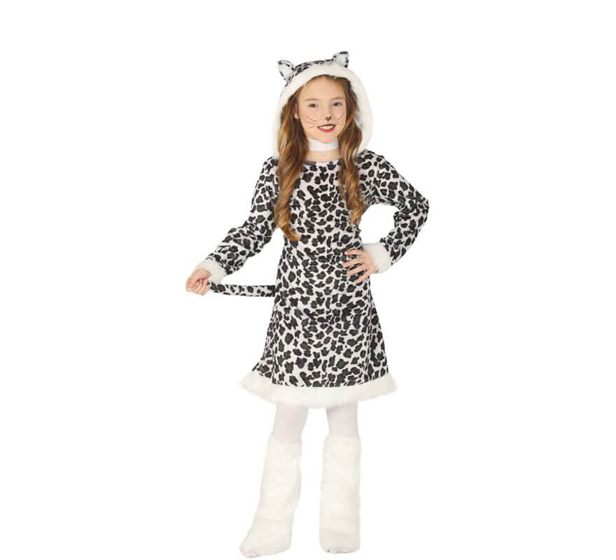 Despido filosofía Eliminar Disfraz de Leopardo Blanco para niña