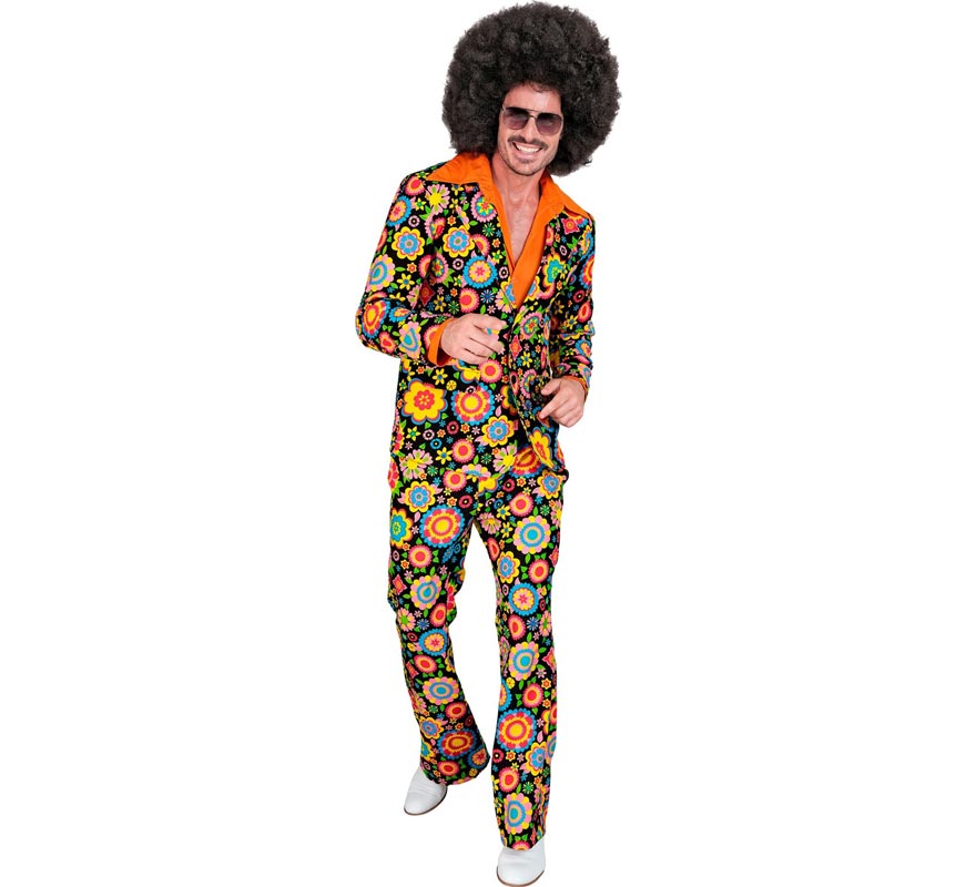 Costume Homme Fleurs Orange Années 60