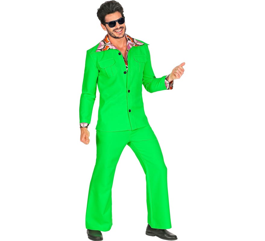 Men's Neon Green Disco 70s Costume