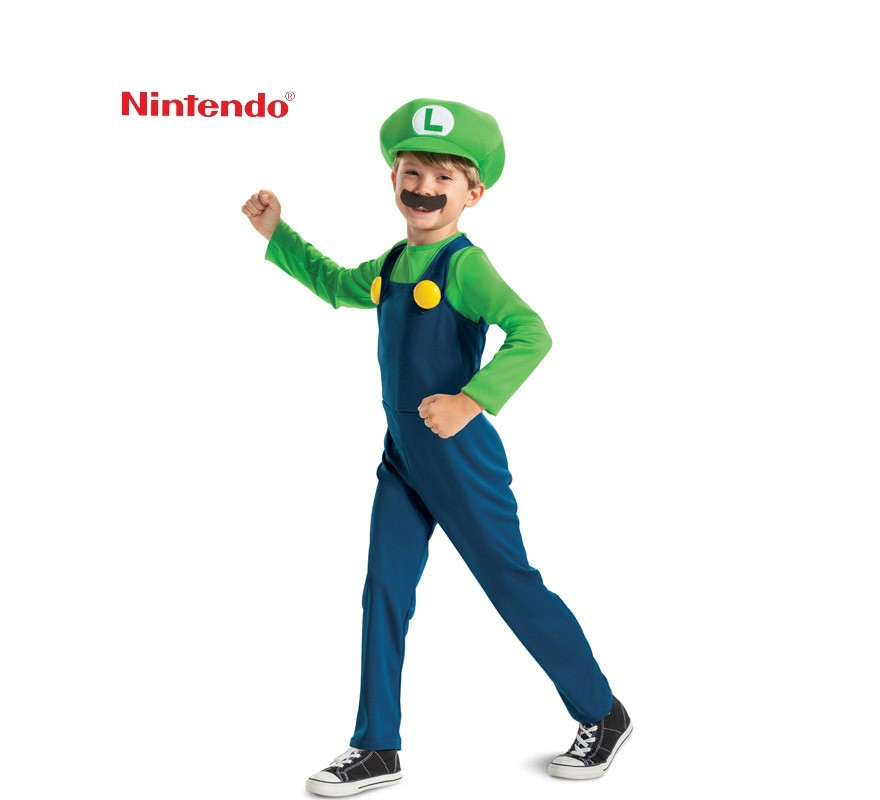 Ajustamiento imitar martes Disfraz de Luigi Nintendo Super Mario de Lujo para niño