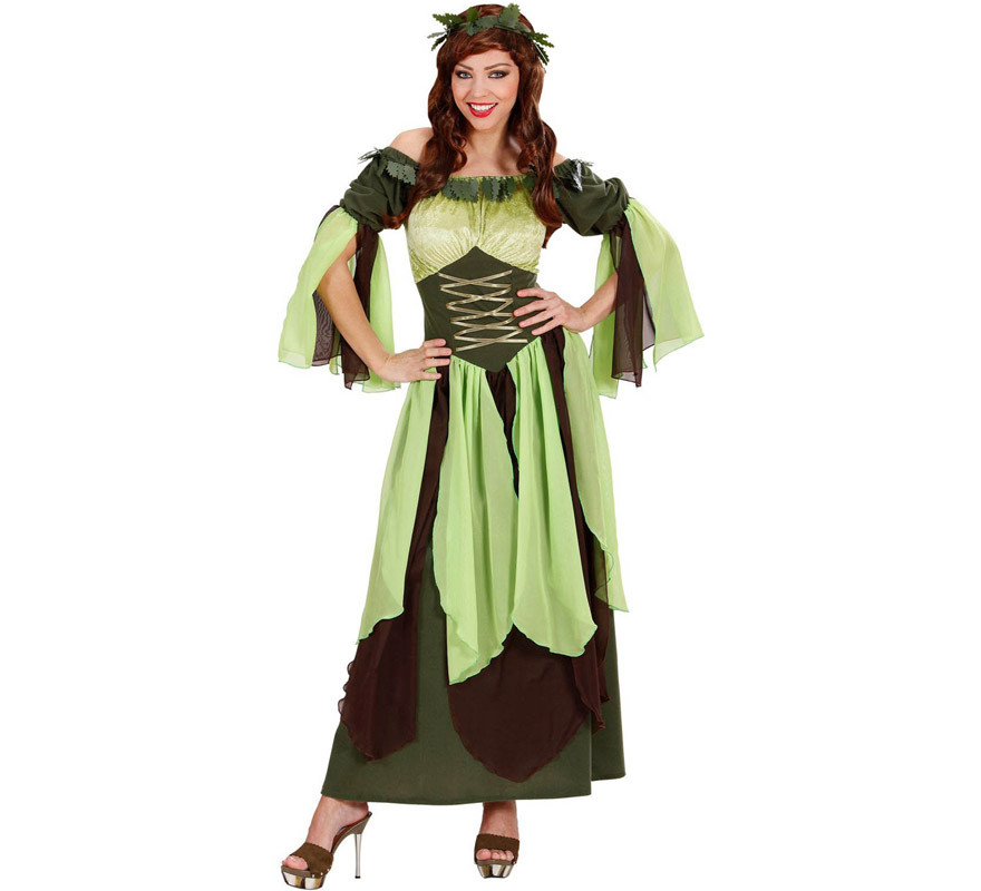 Costume da madre natura verde medievale per donna