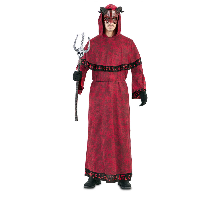 mezcla Cambio rojo Disfraz de Maestro Satánico con Túnica para hombre