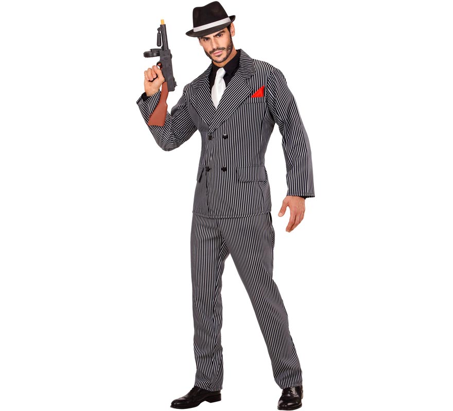 Mafioso costume in elegant suit for men