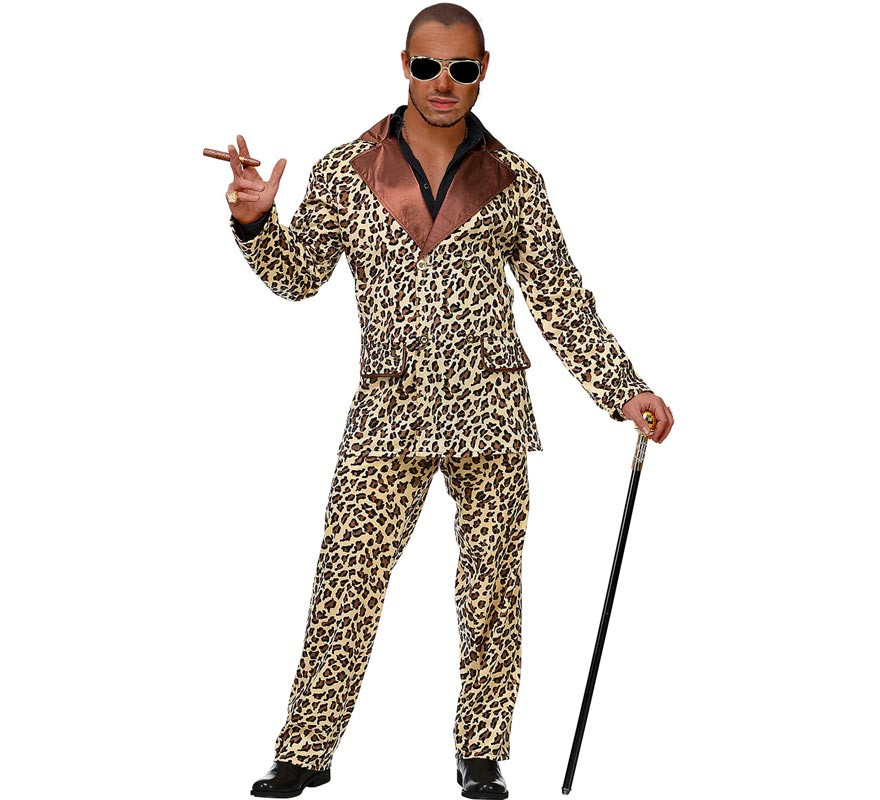 Exotic animal print Mafioso costume for men