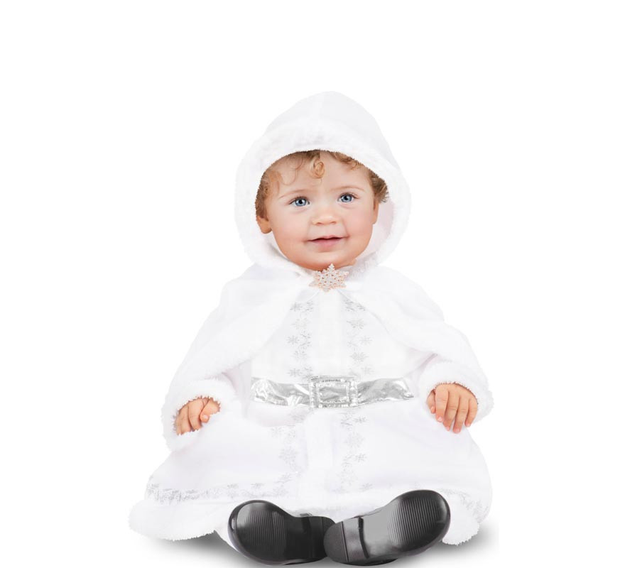 White Mother Christmas costume with hood for baby