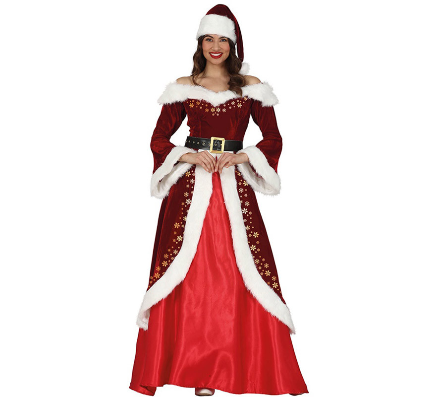 Disfraz de Mamá Noel con Vestido Largo para Mujer