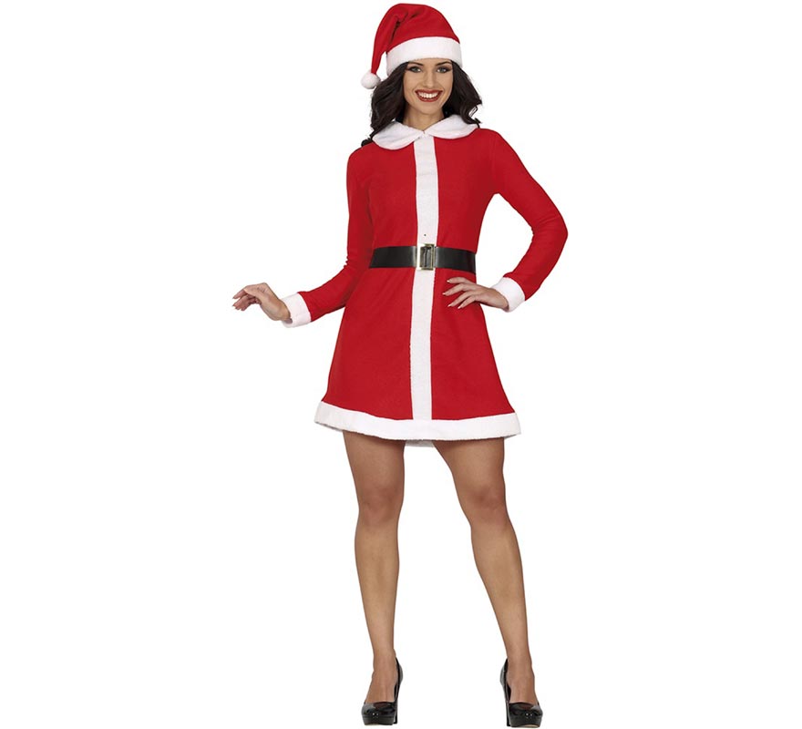 Santa Claus costume in a dress with a collar for women