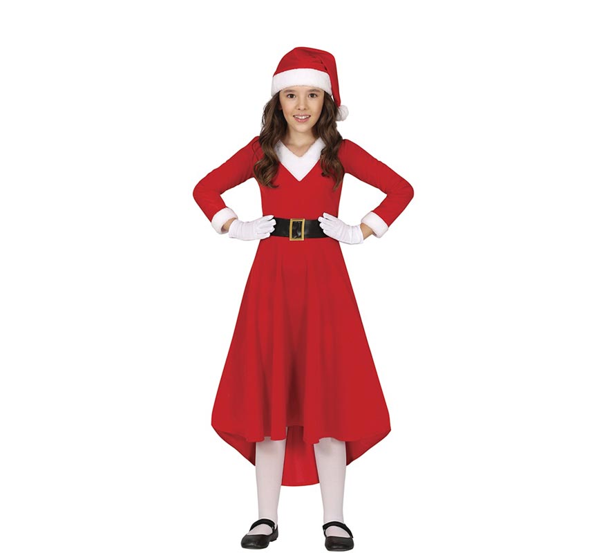 Santa Claus costume in a long dress for girls