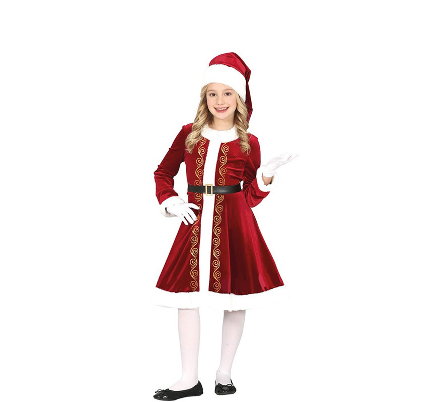 Un Petit Enfant Dans Un Costume De Père Noël Rouge Joue Par Une