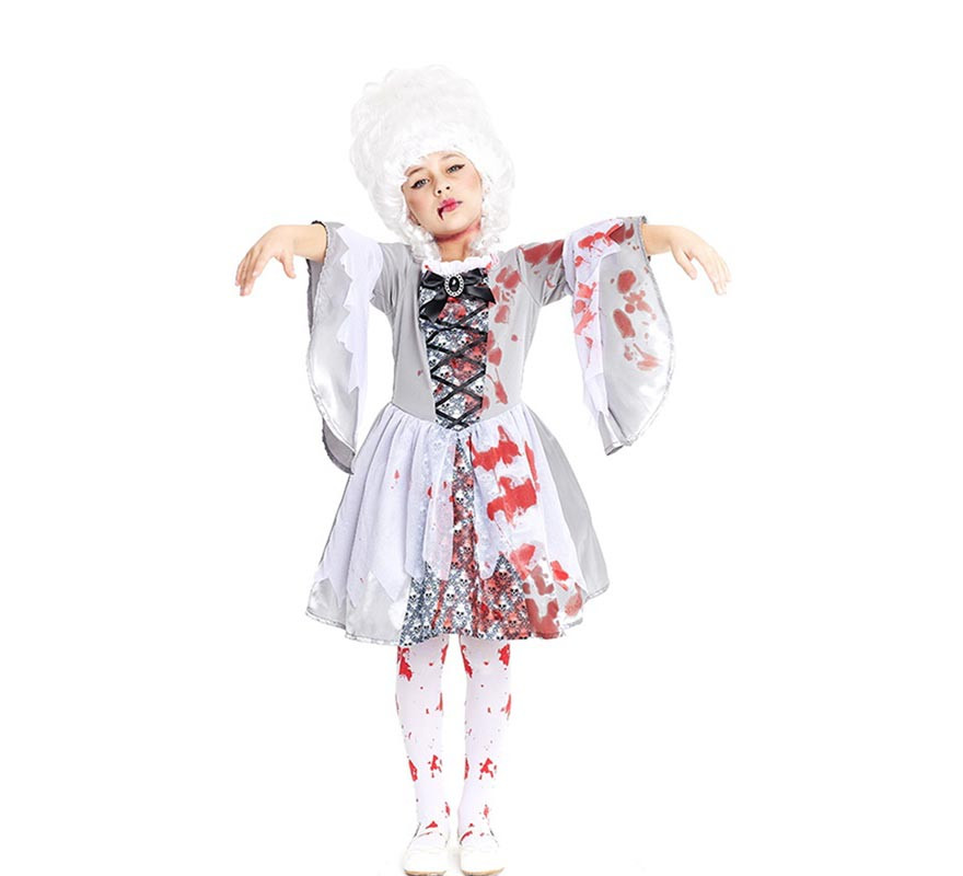 Grey Marie Antoinette Zombie Costume for Girls and Teens