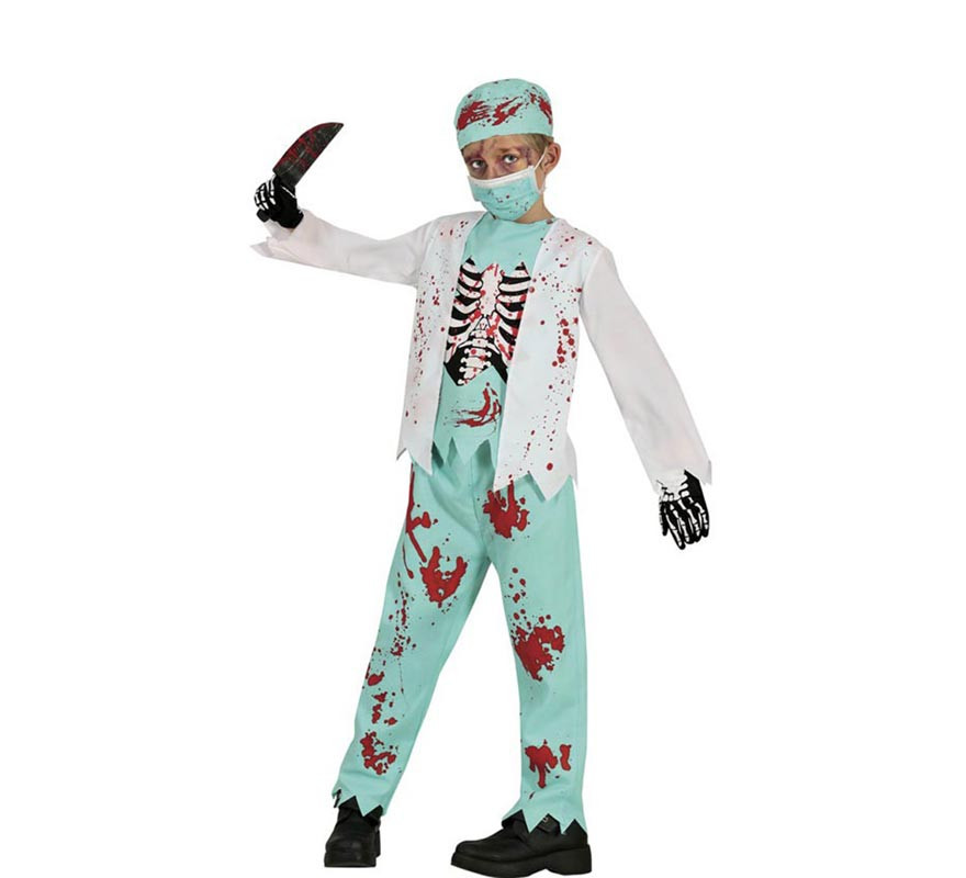 Costume da dottore scheletro zombie per bambini