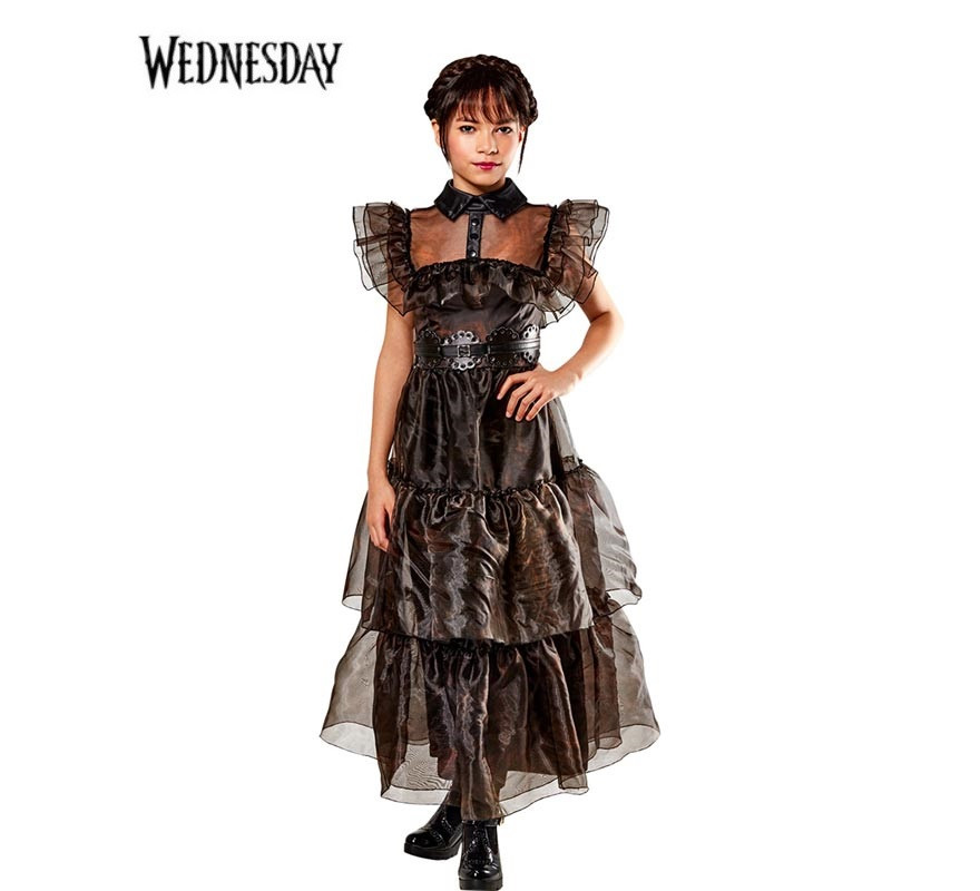 Wednesday Costume Deluxe Black Ball Gown for Girls