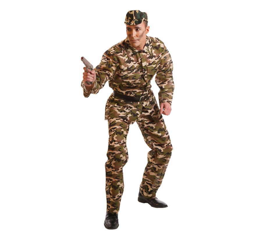 Disfraz de Militar de camuflaje para hombre