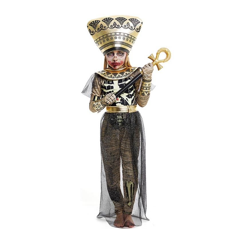 Pharaoh Mummy Costume with Headdress for Girls and Teenagers