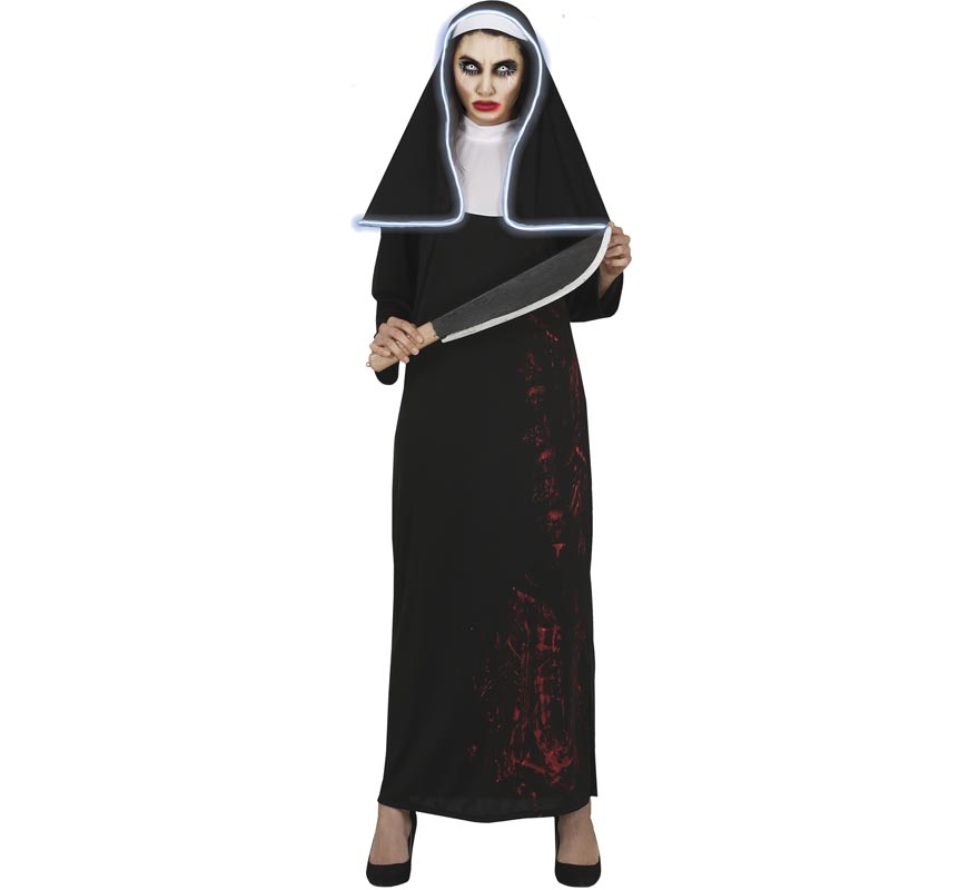 Vestido cosplay freira Halloween feminino fantasia terror disfarce vestido  fantasia festa