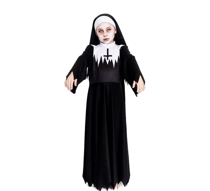 Zombie Nun Costume Tunic with Spikes for Girls