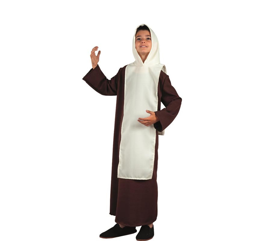 Brown and white Medieval Monk costume for children