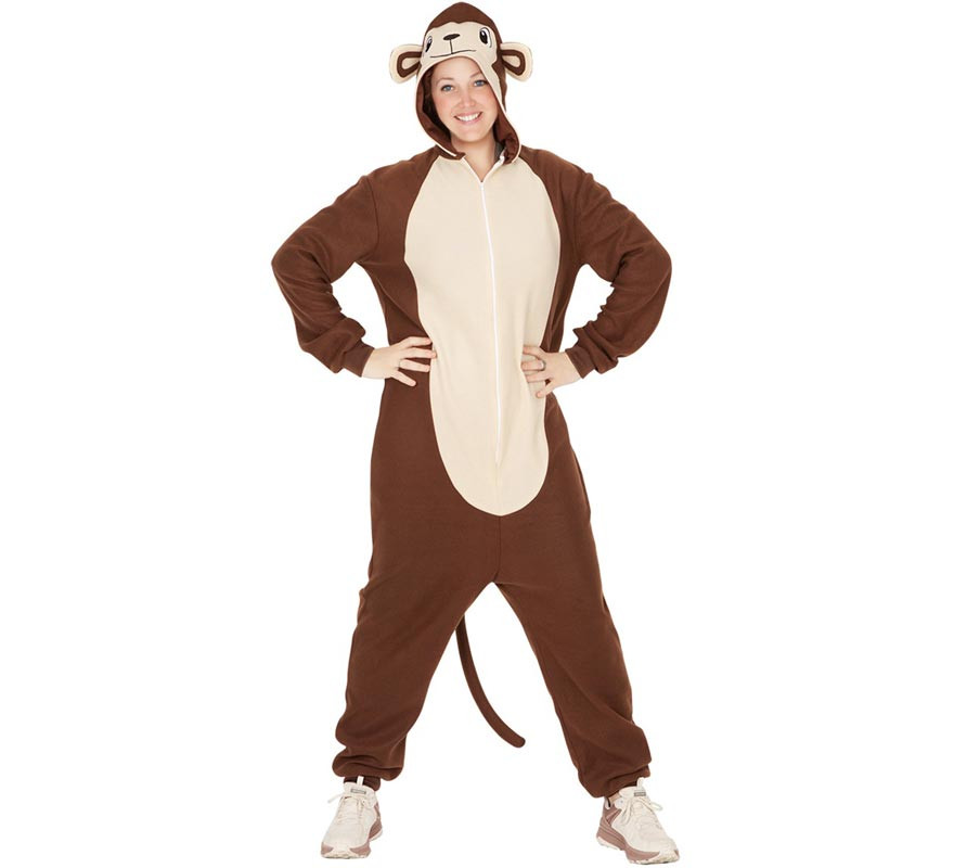 Adult Hooded Monkey Costume with Tail