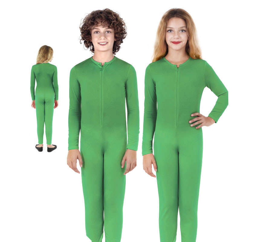 Disfraz o Mono verde manga larga para niños