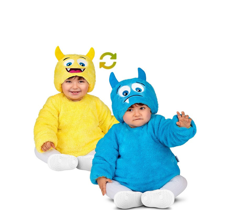Arreglo hacerte molestar probabilidad Disfraz de Monstruo Amarillo- Azul Reversible para bebé y niños