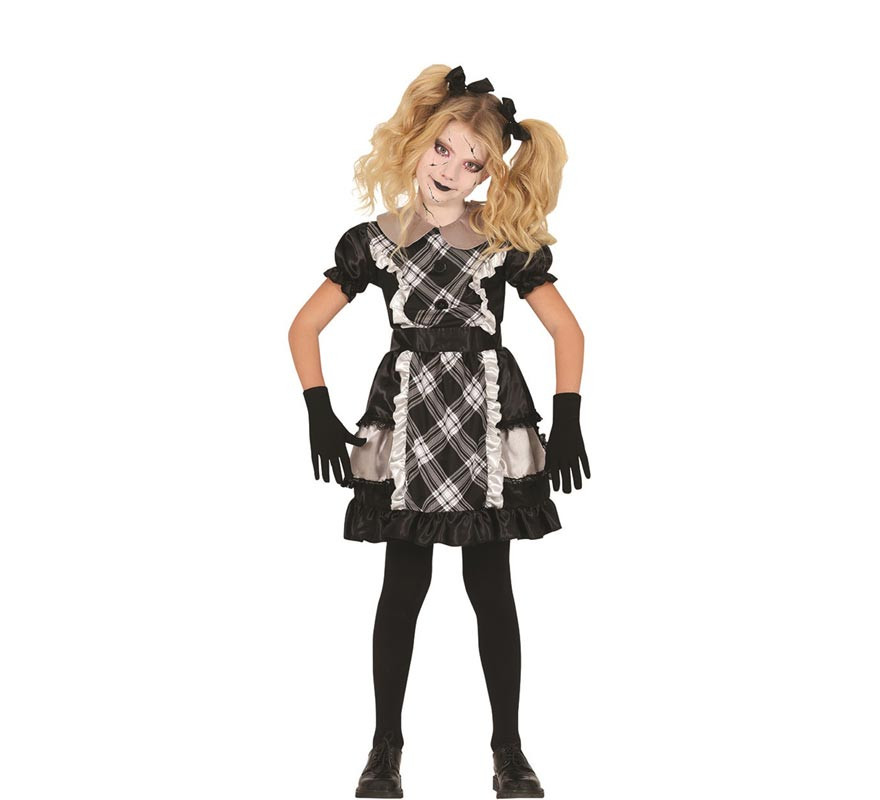 Checkered Porcelain Doll Costume for Girls