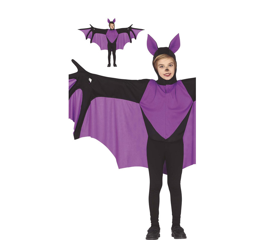 Fantasia Morcego Infantil Capa Preta Unissex De Halloween