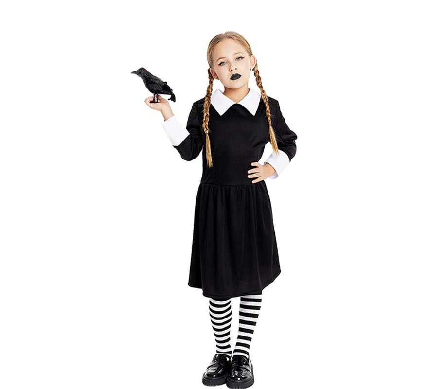 Classic black creepy girl costume for girls and teenagers