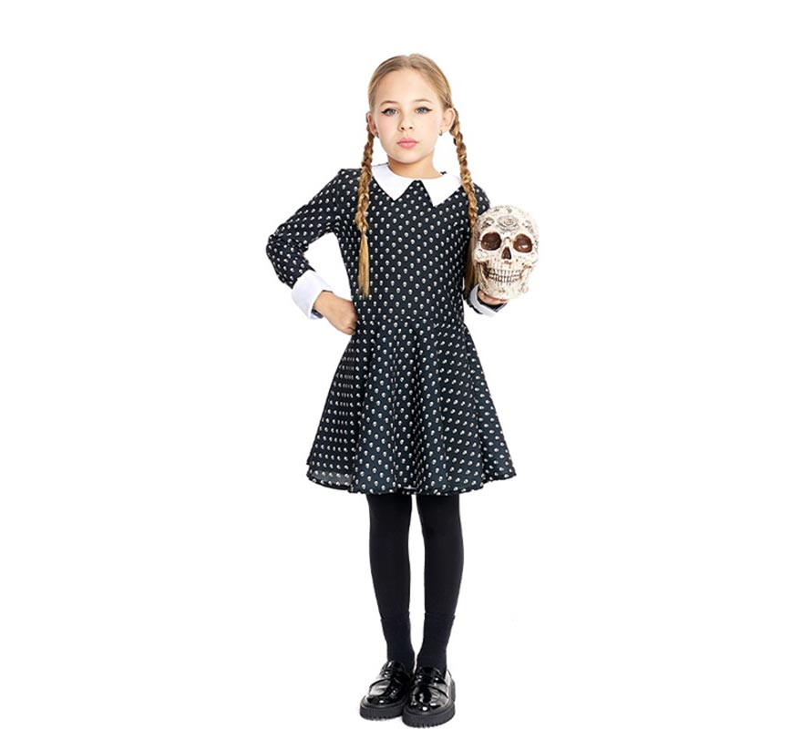 Creepy Girl Skull Print Costume for Girls and Teenagers