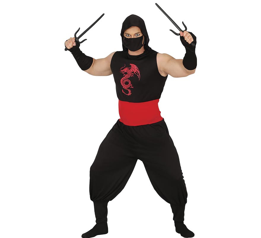  Disfraz de Halloween para adulto, disfraz de ninja negro para  adultos, disfraz de ninja para hombre, disfraz de guerrero ninja con  máscara, disfraz de samurái, vestido de cosplay, fiesta de terror