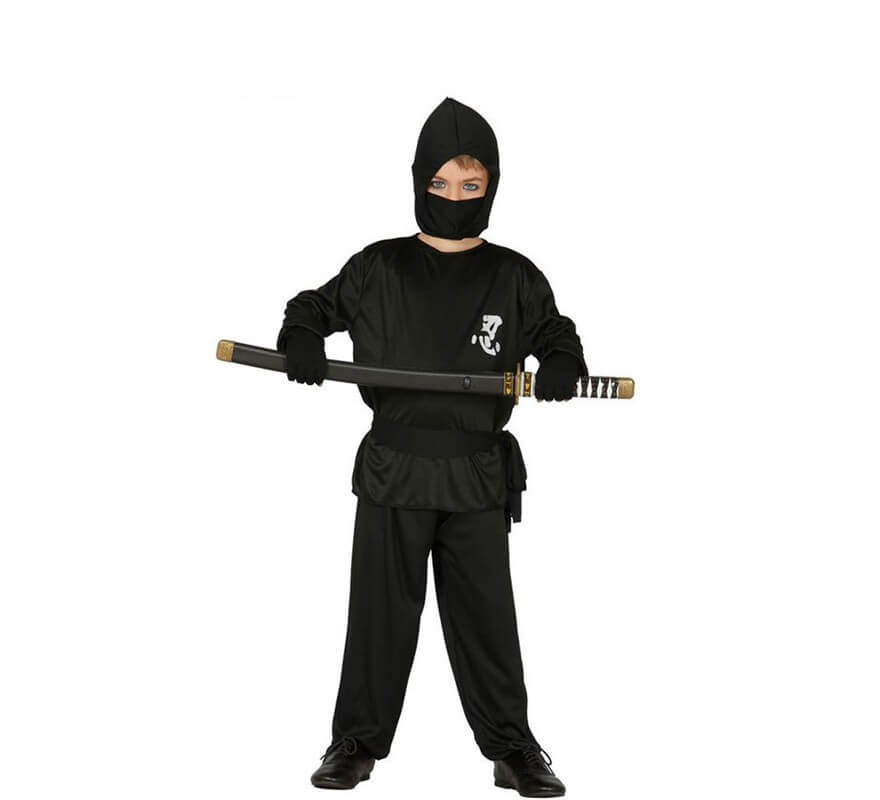 a lo largo Pasto un poco Disfraz de Ninja negro para niño