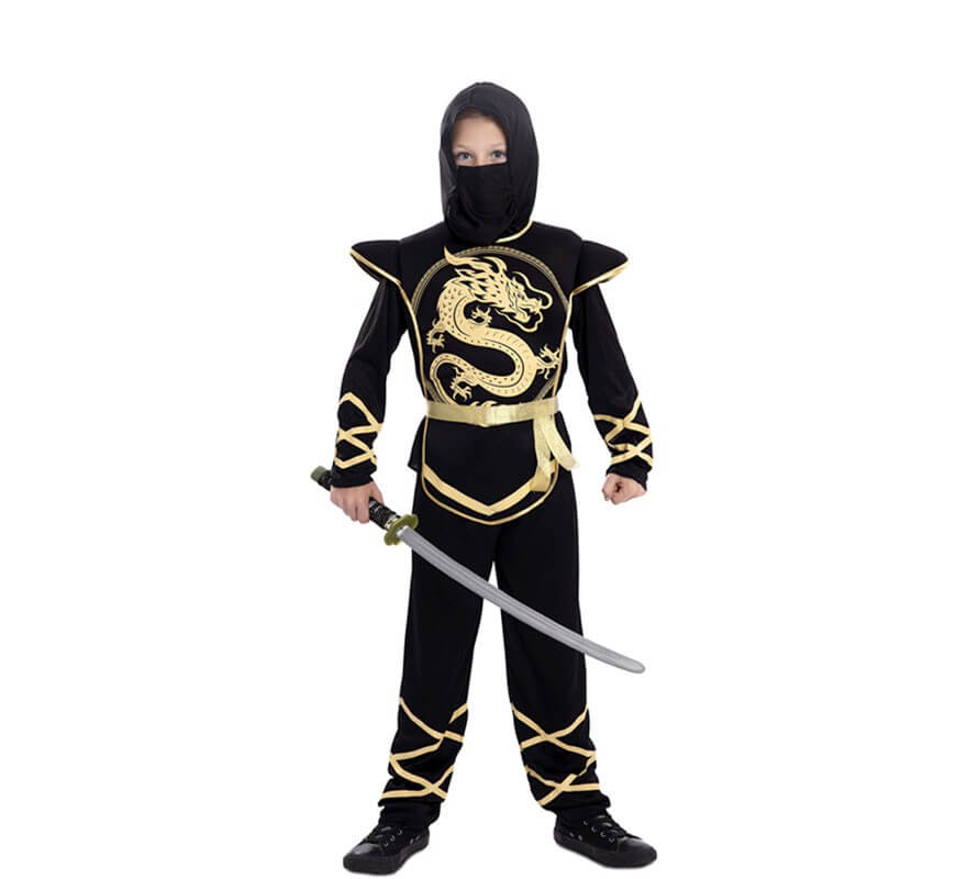 Costume Ninja nero e oro per bambino