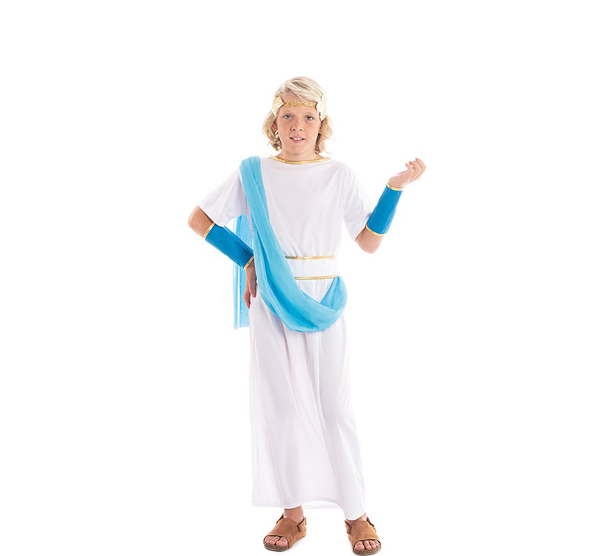 Disfraz de Diosa Griega Azul y Blanco para mujer