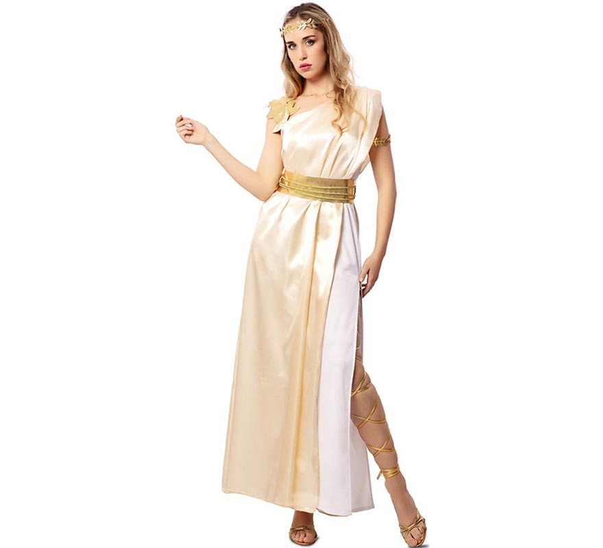 Deluxe beige Roman noblewoman costume for women