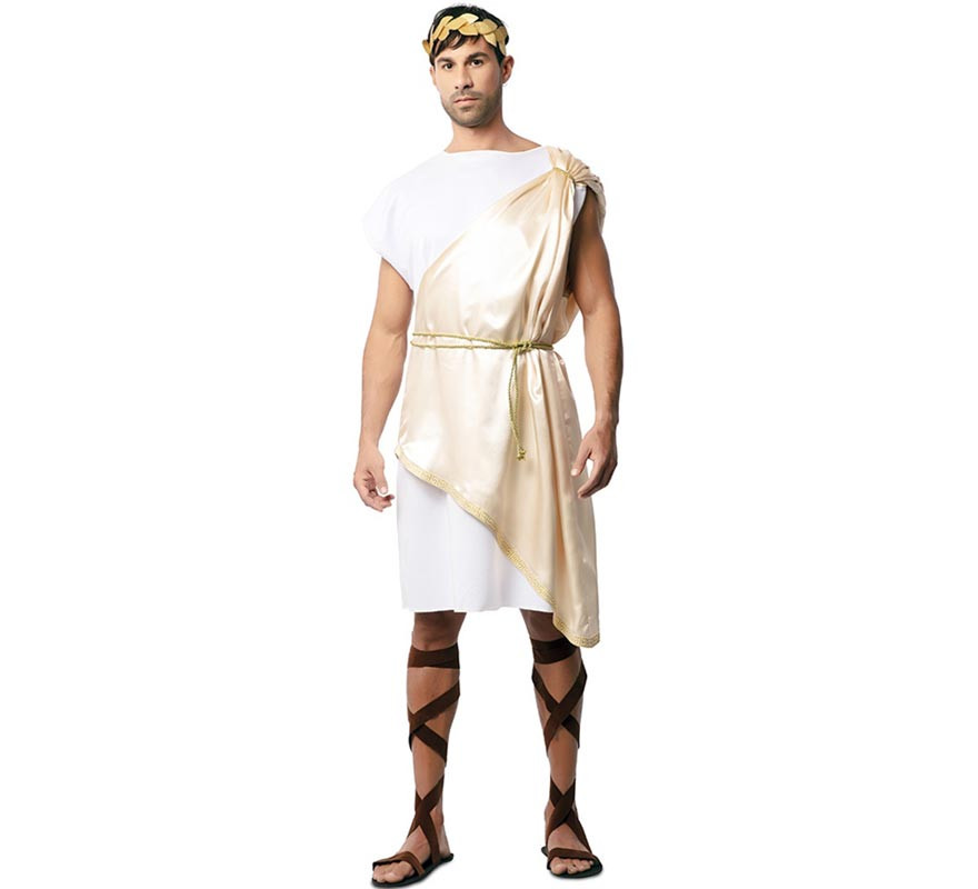 Deluxe beige Roman nobleman costume for men