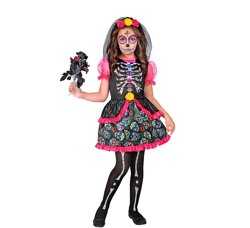 Day of the Dead Catrina Bride Costume for Girls