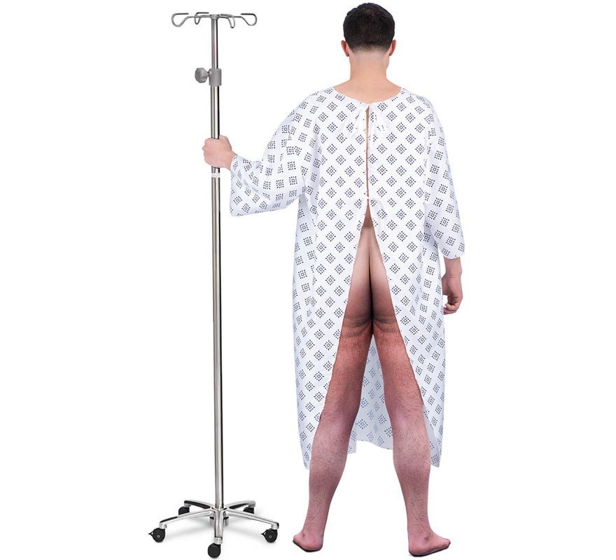 Men's Hospital Patient Costume with Gown