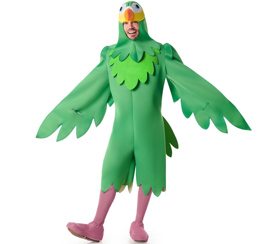 Fato de papagaio verde para homens