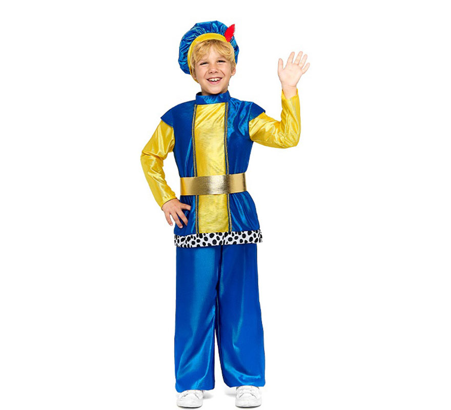 Disfraz de Paje Real azul para niño