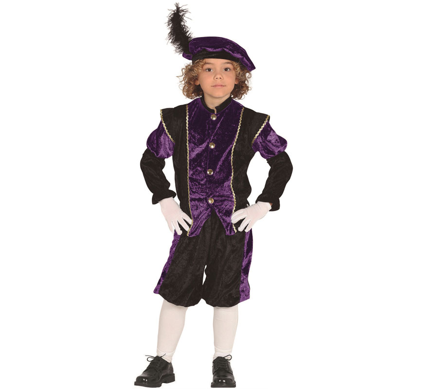 Disfraz de Paje Real lila para niños