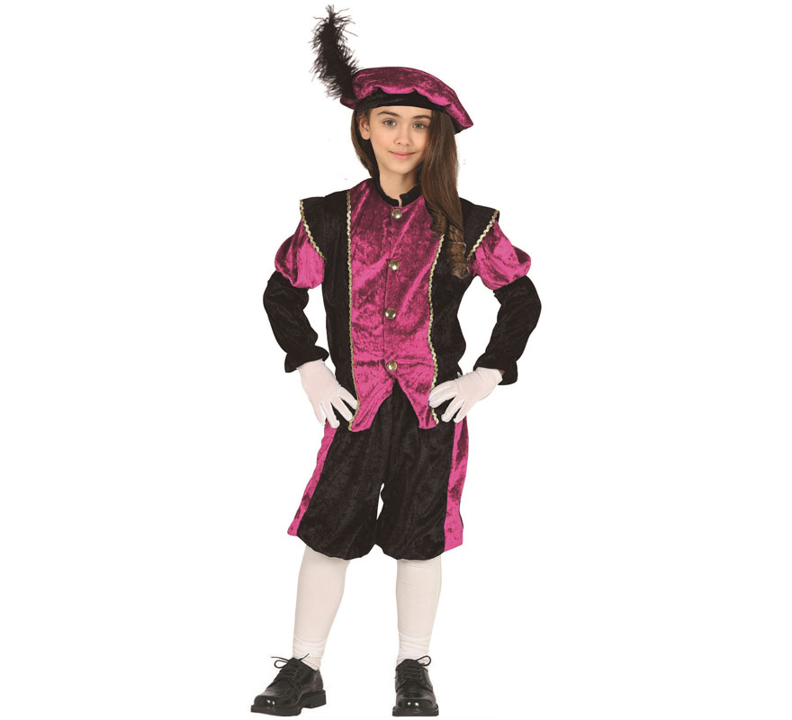 Disfraz de Paje Real rosa para niños