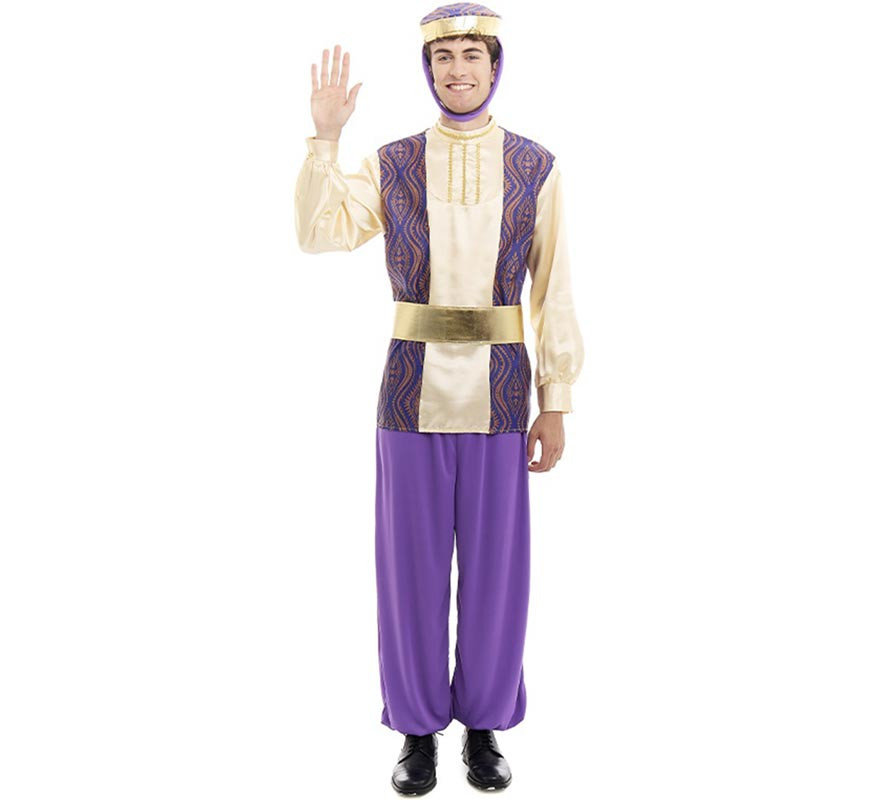 Purple King Balthazar Page Costume with Hat for Men