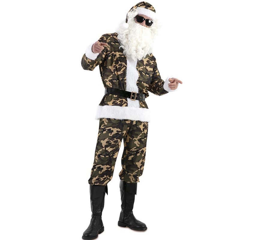 Men's Camouflage Military Santa Costume